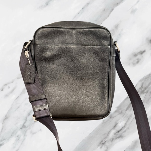 COACH Charles Flight Bag Mens Black Calf Leather F54782 Shoulder Crossbody NWOT - Picture 3 of 10